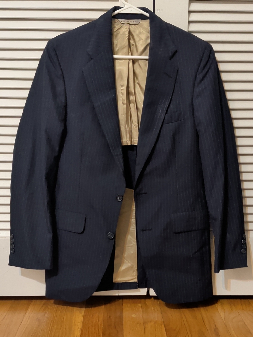 Vintage Dark Navy Pinstripe Suit Jacket